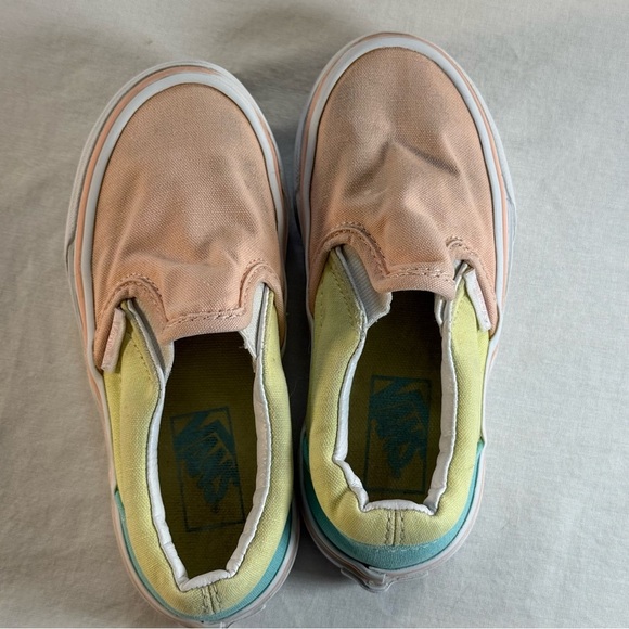 Vans Kids Slip-On Sneakers - Peach and Light Yellow - Picture 5 of 15